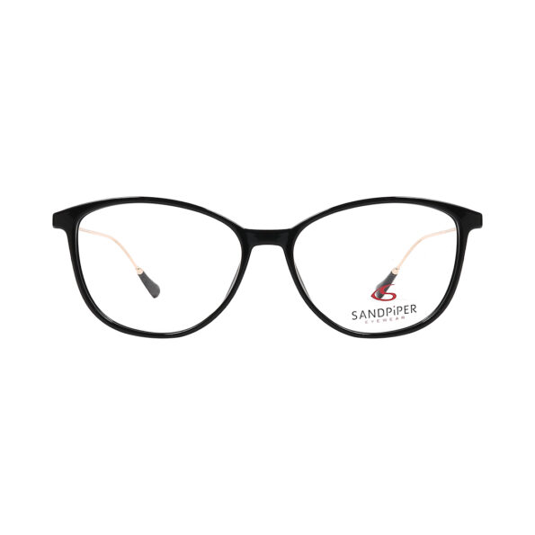 SandPiper Black Gold Cateye Full Rim Eyeglasses Frame